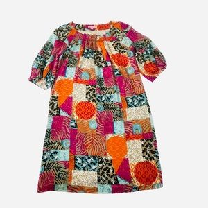 Lilly Pulitzer Silk Colorful Patchwork Dress size 10
